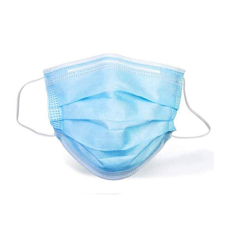 Una maschera medica eliminabile di 3 pieghe nessun colore blu ipoallergenico delle fibre di vetro