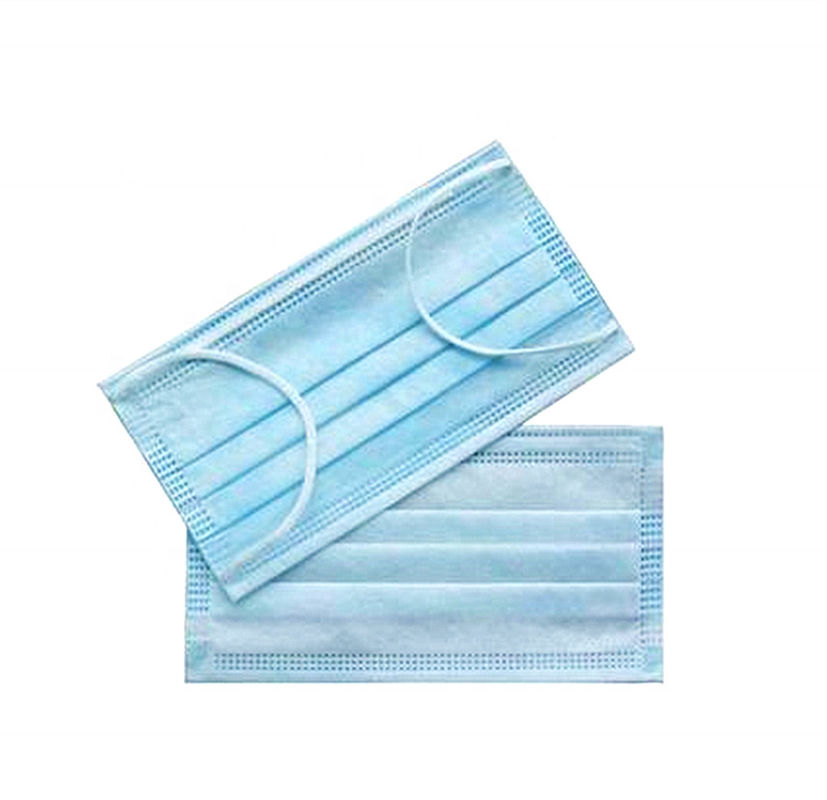 Maschera di protezione blu di isolamento di colore 3 pieghe con il legame filato soffiato colata non tessuto