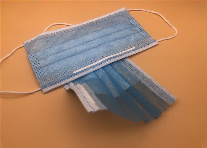 Maschera di protezione blu di isolamento di colore 3 pieghe con il legame filato soffiato colata non tessuto